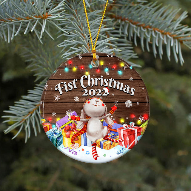 Christmas Rabbit Ornament Png, Round Christmas Ornament, PNG Instant Download, Xmas Ornament Sublimation Designs Downloads Sublimation CaldwellArt 