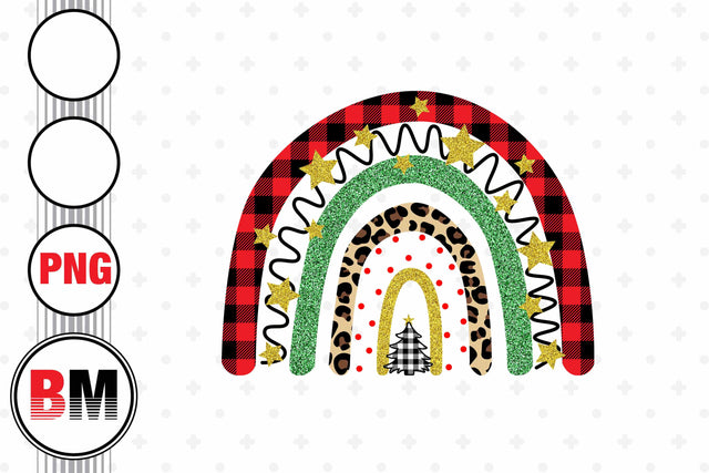 Christmas Rainbow PNG Files Sublimation BMDesign 