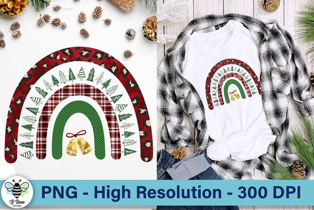 Christmas Rainbow PNG | Holiday Rainbow Sublimation B Renee Design 