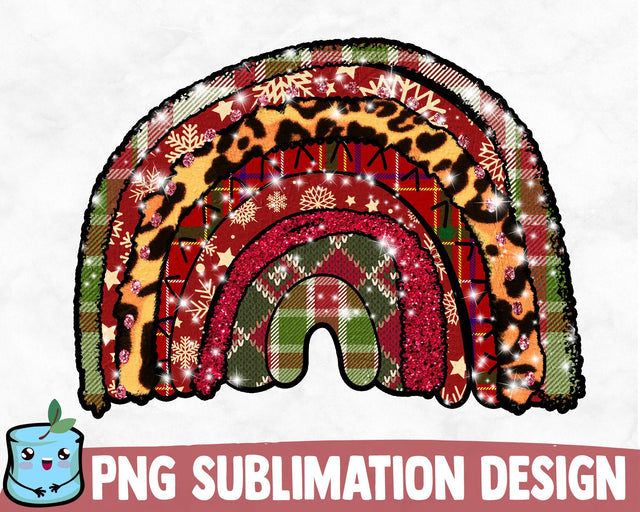 Christmas Rainbow Sublimation Design Sublimation MintyMarshmallows 
