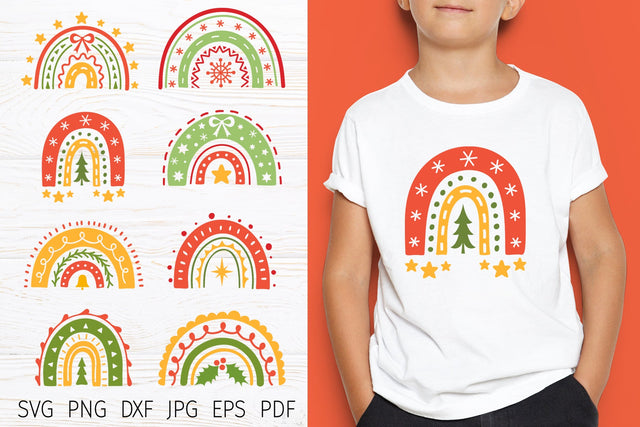 Christmas rainbow svg bundle, christmas ornament svg SVG Digital Rainbow Shop 