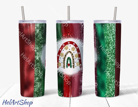 Christmas Rainbow Tumbler PNG, SKINNY TUMBLER 20 Oz Sublimation _HelArtShop_ 