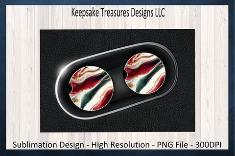 Christmas Red and Green Marble 20oz Straight Tumbler & Car Coaster, Sublimation PNG Printable, Digital Download Sublimation Keepsake Treasures Designs LLC. 
