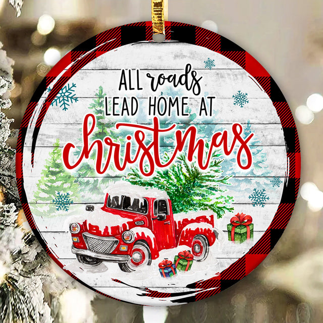 Christmas Red Truck Ornament Png, Round Christmas Ornament, PNG Instant Download, Xmas Ornament Sublimation Designs Downloads Sublimation CaldwellArt 