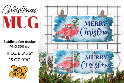 Christmas red truck sublimation mug Bundle 6 PNG design Sublimation Yustaf Art Store 
