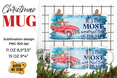 Christmas red truck sublimation mug Bundle 6 PNG design Sublimation Yustaf Art Store 