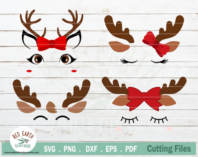 Christmas Reindeer bundle, Reindeer lashes in SVG, DXF, PNG SVG Redearth and gumtrees 