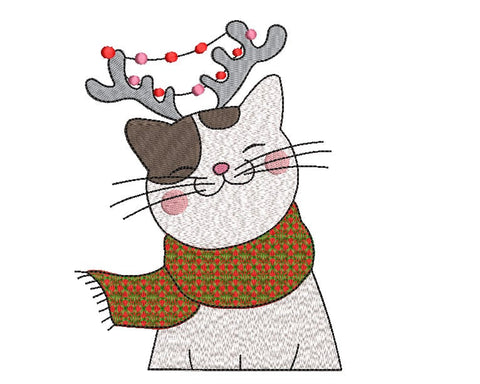 Christmas Reindeer Cat Machine Embroidery Design Embroidery/Applique DESIGNS Canada Embroidery 
