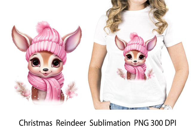 Christmas Reindeer. Christmas Sublimation. Cute Christmas. Sublimation Samaha Design 