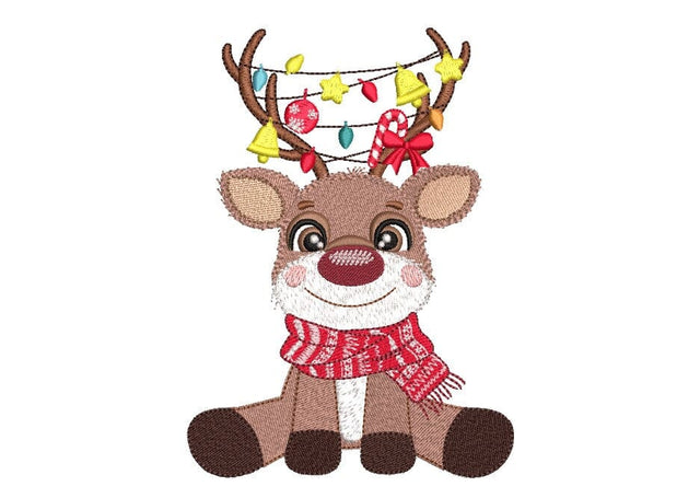 Christmas Reindeer Embroidery Design, 3 sizes, Instant Download Embroidery/Applique DESIGNS Nino Nadaraia 