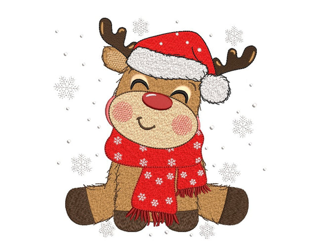 Christmas Reindeer Embroidery Design, 4 sizes, instant Download Embroidery/Applique DESIGNS Nino Nadaraia 