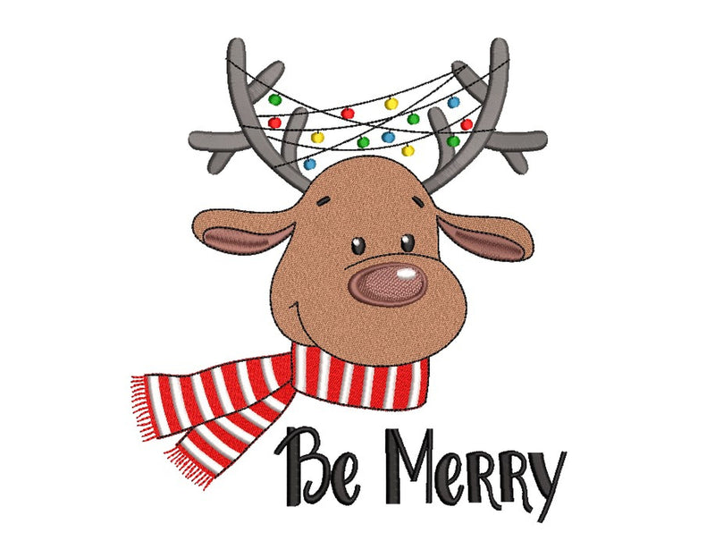 Christmas Reindeer Embroidery Design, 4 sizes, Instant Download Embroidery/Applique DESIGNS Nino Nadaraia 