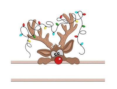 Christmas Reindeer Embroidery Design, Reindeer Monogram Embroidery File, 3 sizes, Instant Download Embroidery/Applique DESIGNS Nino Nadaraia 