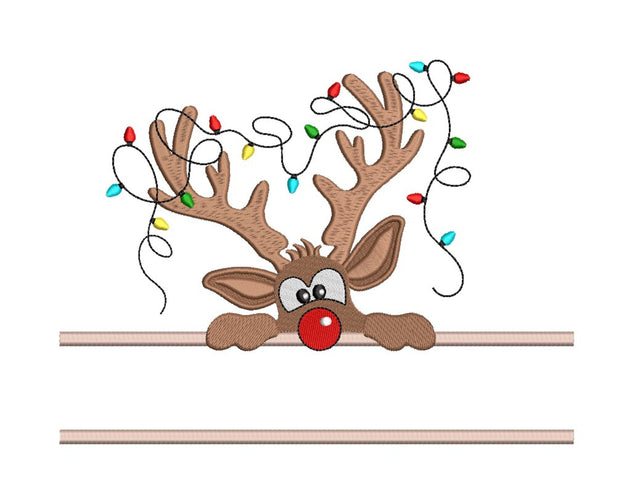 Christmas Reindeer Embroidery Design, Reindeer Monogram Embroidery File, 3 sizes, Instant Download Embroidery/Applique DESIGNS Nino Nadaraia 