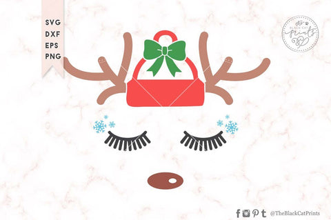 Christmas Reindeer face cut file SVG TheBlackCatPrints 