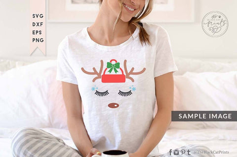 Christmas Reindeer face cut file SVG TheBlackCatPrints 