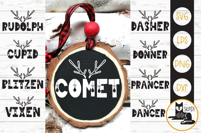 Christmas Reindeer Names Bundle SVG SVG Skadi Designs 