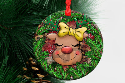 Christmas Reindeer Ornaments, Round Earrings Png,Christmas Ornament Png,Western Ornament Png,Reindeer Png,Digital Download SVG BOO-design 