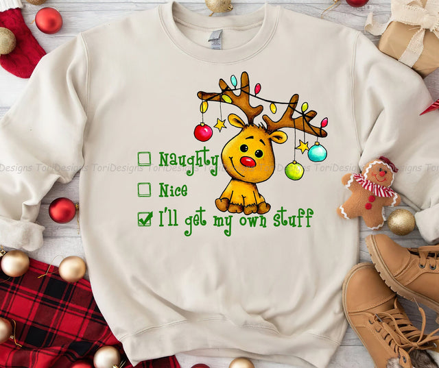Christmas Reindeer PNG Sublimation Design Sublimation ToriDesigns 
