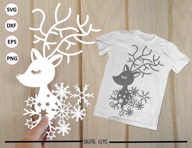 Christmas Reindeer SVG / DXF / EPS files SVG Digital Gems 