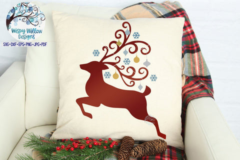 Christmas Reindeer SVG SVG Wispy Willow Designs 