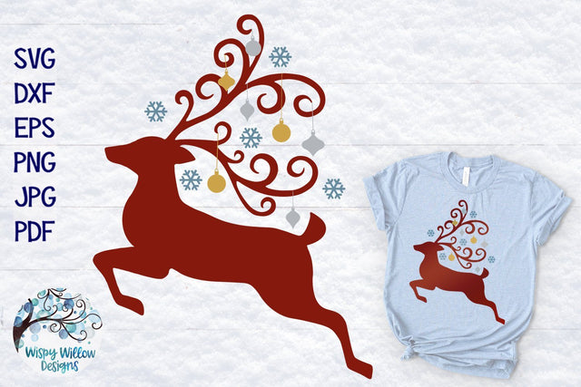 Christmas Reindeer SVG SVG Wispy Willow Designs 