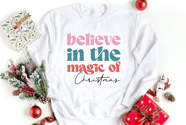 Christmas Retro SVG Design, Believe in the magic of Christmas SVG FiveStarCrafting 