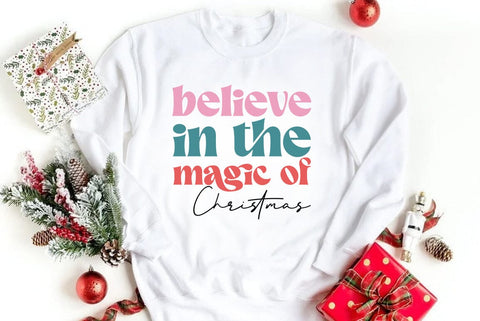 Christmas Retro SVG Design, Believe in the magic of Christmas SVG FiveStarCrafting 