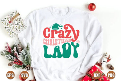 Christmas retro SVG Design, Crazy christmas lady SVG FiveStarCrafting 