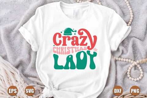 Christmas retro SVG Design, Crazy christmas lady SVG FiveStarCrafting 