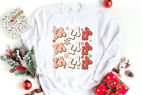Christmas Retro SVG Design, Fa la la SVG FiveStarCrafting 