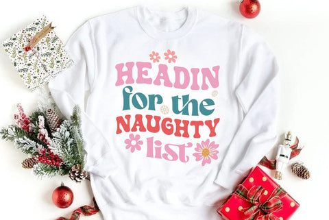 Christmas Retro SVG Design, Headin for the naughty list SVG FiveStarCrafting 