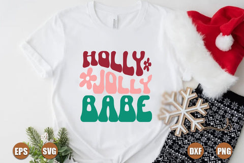 Christmas retro SVG Design, Holly jolly babe SVG FiveStarCrafting 