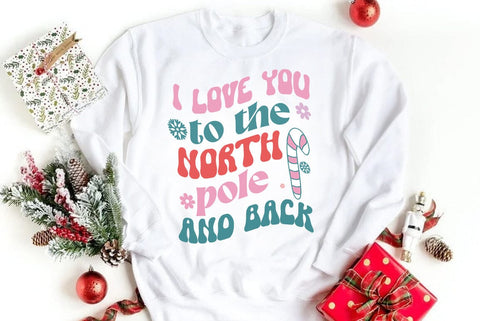 Christmas Retro SVG Design, I love you to the north pole and back SVG FiveStarCrafting 