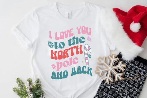 Christmas Retro SVG Design, I love you to the north pole and back SVG FiveStarCrafting 