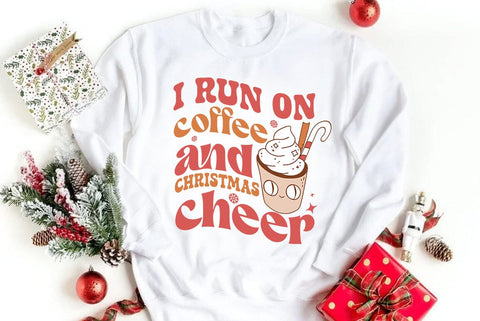 Christmas Retro SVG Design, I run on coffee and christmas cheer SVG FiveStarCrafting 