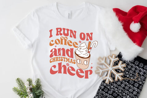 Christmas Retro SVG Design, I run on coffee and christmas cheer SVG FiveStarCrafting 