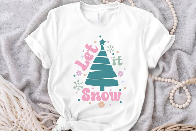 Christmas Retro SVG Design, Let it snow SVG FiveStarCrafting 