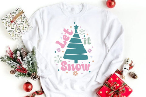 Christmas Retro SVG Design, Let it snow SVG FiveStarCrafting 