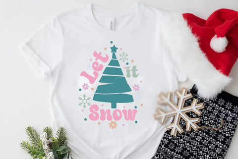 Christmas Retro SVG Design, Let it snow SVG FiveStarCrafting 