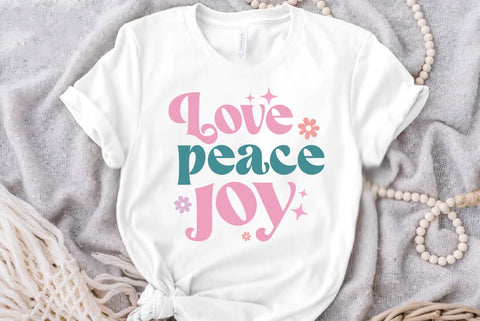 Christmas Retro SVG Design, Love peace joy SVG FiveStarCrafting 