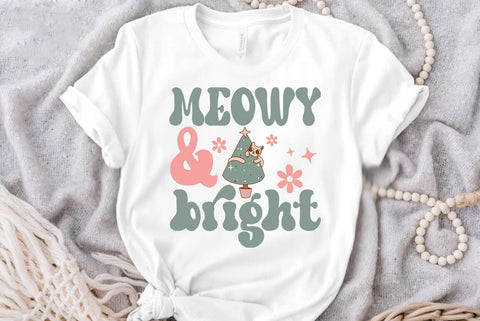 Christmas Retro SVG Design, Meowy & bright SVG FiveStarCrafting 