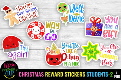 Christmas Reward Stickers for Students 2- Reward Stickers PNG SVG Happy Printables Club 