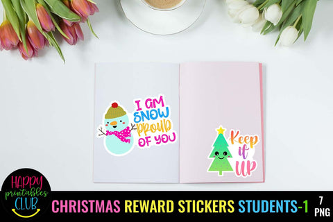 Christmas Reward Stickers for Students- Reward Stickers PNG SVG Happy Printables Club 