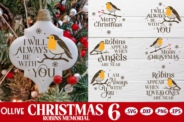 Christmas Robins Arabesque Tile Ornament Bundle SVG SVG Ollive Studio 