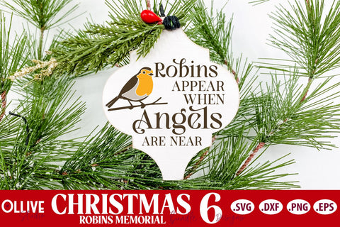 Christmas Robins Arabesque Tile Ornament Bundle SVG SVG Ollive Studio 