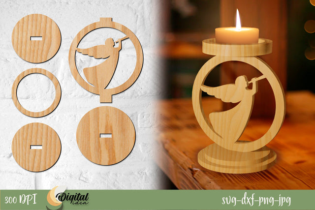 Christmas Round Candlestick holder | SVG Design SVG Evgenyia Guschina 