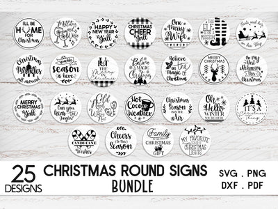 Christmas Round Door Sign bundle SVG - 25 Designs SVG Redearth and gumtrees 