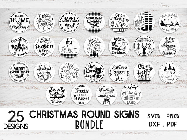 Christmas Round Door Sign bundle SVG - 25 Designs SVG Redearth and gumtrees 