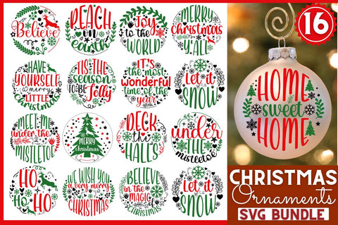 Christmas round door sign SVG Bundle, Christmas Ornament SVG Bundle SVG DESIGNISTIC 